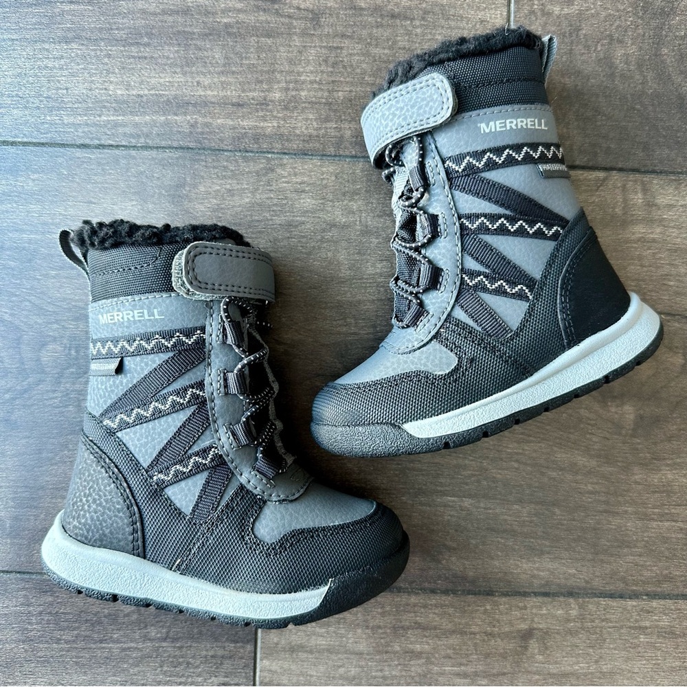 Merrell Snow Crush 2.0 Waterproof Boots - Toddler Size 4M - Black & Gray